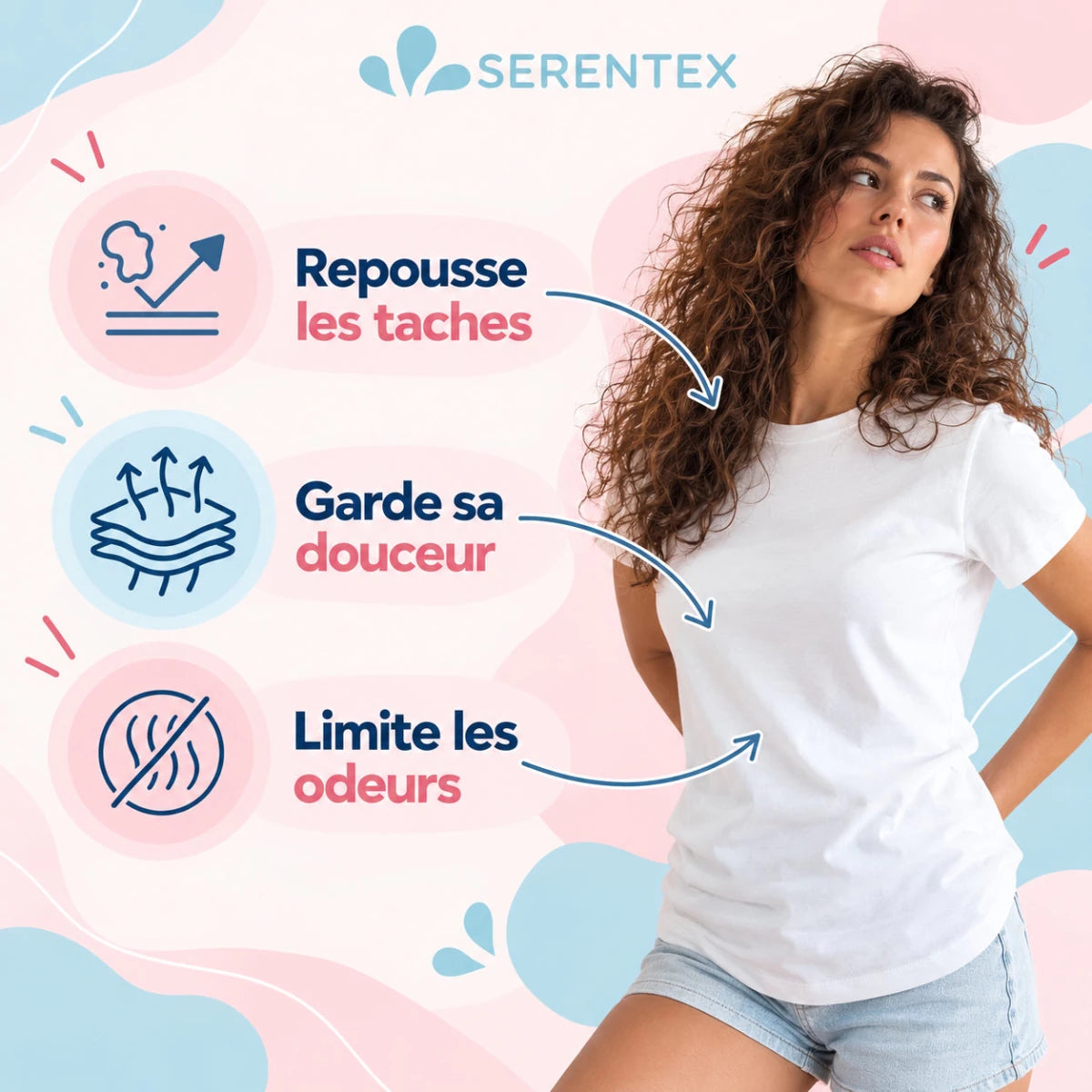 T-SHIRT ANTITACHE SERENTEX - Serentex
